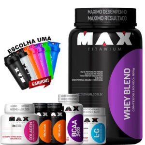 Combo Suplementos Whey Glutamin Termo Colágeno Bcaa Max